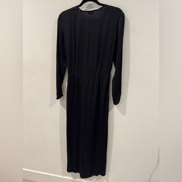 NWT The Kooples Black Long Sleeve V Neckline Maxi Dress Size 2 - Picture 10 of 17